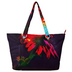 Neon Cone Flower Full Print Shoulder Bag by okhismakingart