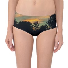 Pale Orange Sunset Mid-waist Bikini Bottoms by okhismakingart