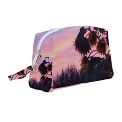 Sunflower Sunset Ii Wristlet Pouch Bag (medium) by okhismakingart