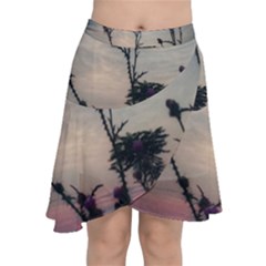 Hazy Thistles Chiffon Wrap Front Skirt by okhismakingart