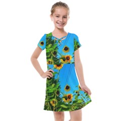 Bright Sunflowers Kids  Cross Web Dress by okhismakingart