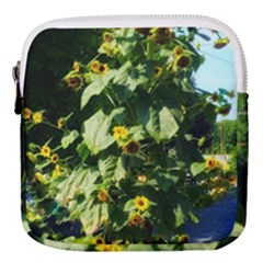 Big Sunflowers Mini Square Pouch by okhismakingart