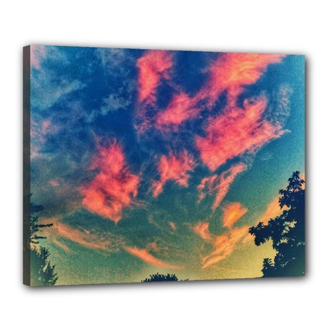Brushstroke Skies Canvas 20  X 16  (stretched) by okhismakingart