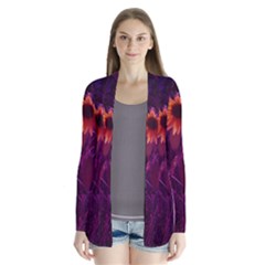 Purple Sunflower Drape Collar Cardigan by okhismakingart