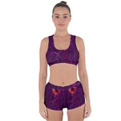 Purple Sunflower Racerback Boyleg Bikini Set by okhismakingart