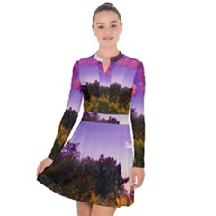 Purple Afternoon Long Sleeve Panel Dress by okhismakingart