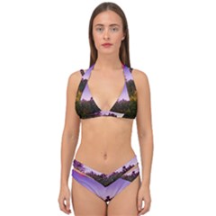 Purple Afternoon Double Strap Halter Bikini Set by okhismakingart