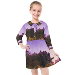 Purple Afternoon Kids  Quarter Sleeve Shirt Dress by okhismakingart