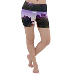 Purple Afternoon Lightweight Velour Yoga Shorts