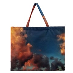 Favorite Clouds Zipper Large Tote Bag by okhismakingart