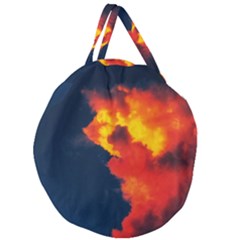 Ominous Clouds Giant Round Zipper Tote by okhismakingart