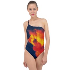 Ominous Clouds Classic One Shoulder Swimsuit by okhismakingart