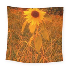 Yellow Sunflower Square Tapestry (large) by okhismakingart