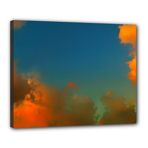 Orange And Blue Sky Canvas 20  X 16  (stretched) by okhismakingart