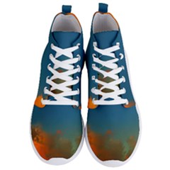 Orange And Blue Sky Men s Lightweight High Top Sneakers by okhismakingart
