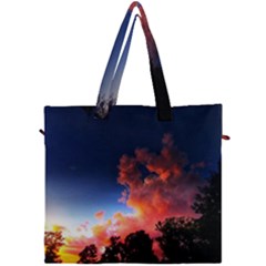 Deep Blue Sunset Canvas Travel Bag by okhismakingart