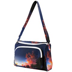 Deep Blue Sunset Front Pocket Crossbody Bag by okhismakingart