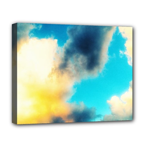 Pale Clouds Deluxe Canvas 20  X 16  (stretched) by okhismakingart