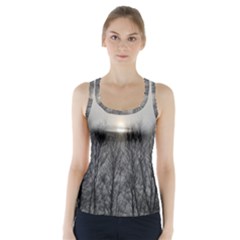 Foggy Forest Racer Back Sports Top by okhismakingart