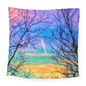 Pastel Plane Take-Off Square Tapestry (Large) View1