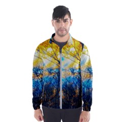 Yellow And Blue Forest Men s Windbreaker by okhismakingart