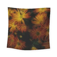 Red Striped Flowers Square Tapestry (small) by okhismakingart