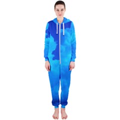 Deep Blue Clouds Hooded Jumpsuit (ladies)  by okhismakingart