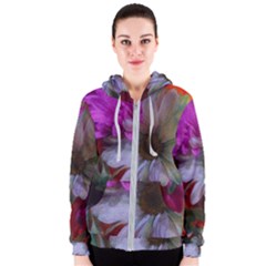 Grainy Green Flower (with Blue Tint) Women s Zipper Hoodie by okhismakingart