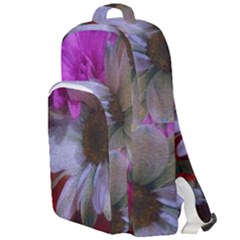 Grainy Green Flower (with Blue Tint) Double Compartment Backpack by okhismakingart