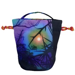 Rainbow Moon And Locust Tree Drawstring Bucket Bag by okhismakingart