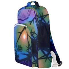 Rainbow Moon And Locust Tree Double Compartment Backpack by okhismakingart