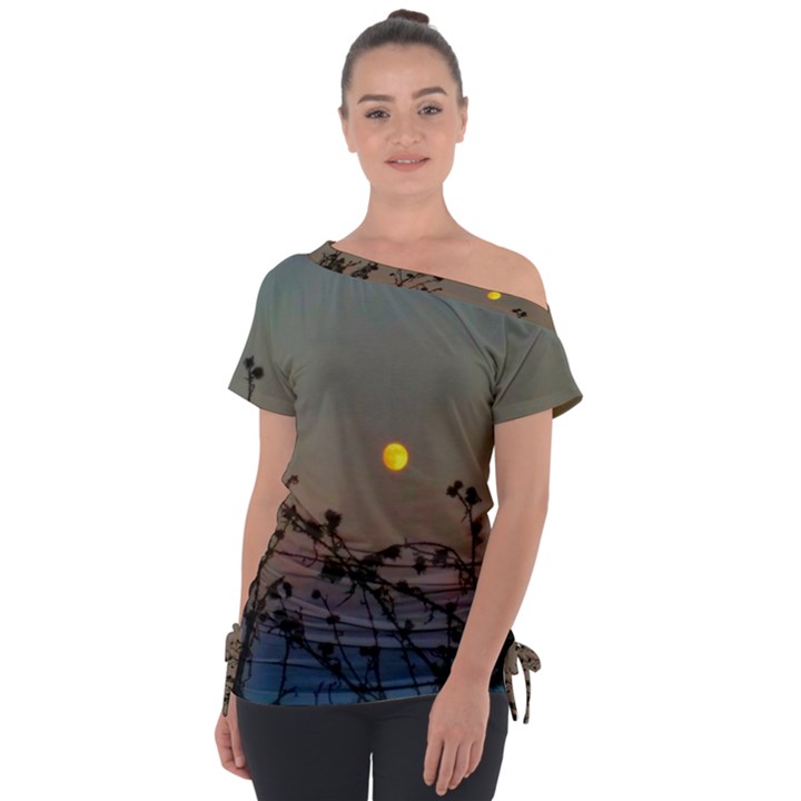 Moon and Thistle Tie-Up Tee