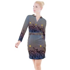 Moon And Thistle Button Long Sleeve Dress by okhismakingart