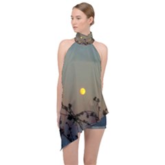 Moon And Thistle Halter Asymmetric Satin Top by okhismakingart