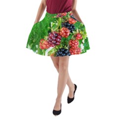 Blackberries A-line Pocket Skirt by okhismakingart
