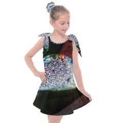 Rainbow Water Droplet Kids  Tie Up Tunic Dress by okhismakingart