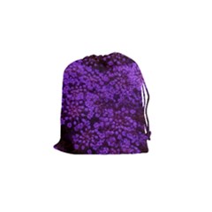 Purple Queen Anne s Lace Landscape Drawstring Pouch (Small)