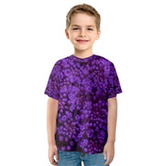 Purple Queen Anne s Lace Landscape Kids  Sport Mesh Tee