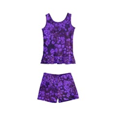 Purple Queen Anne s Lace Landscape Kids  Boyleg Swimsuit by okhismakingart