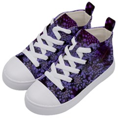 Blue Queen Anne s Lace Landscape Kids  Mid-top Canvas Sneakers by okhismakingart