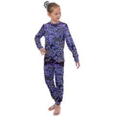 Blue Queen Anne s Lace Landscape Kids  Long Sleeve Set  by okhismakingart