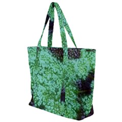 Green Queen Anne s Lace Landscape Zip Up Canvas Bag