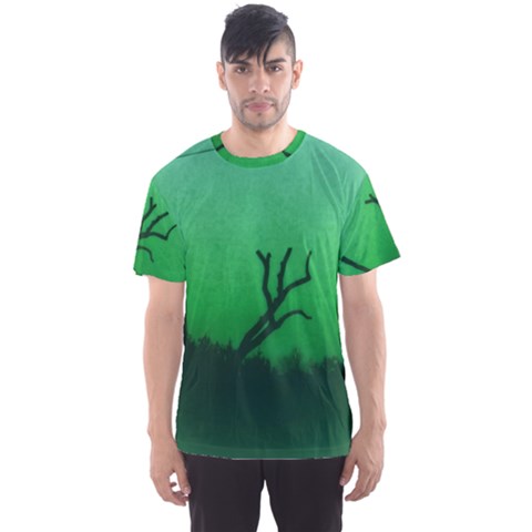 Creepy Green Scene Men s Sports Mesh Tee by okhismakingart