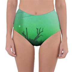 Creepy Green Scene Reversible High-waist Bikini Bottoms by okhismakingart
