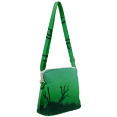 Creepy Green Scene Zipper Messenger Bag by okhismakingart