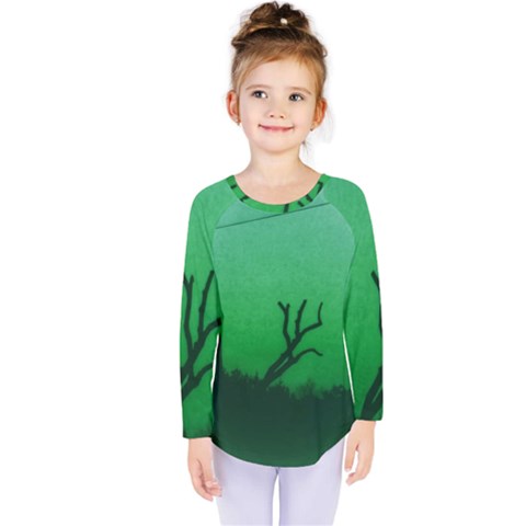 Creepy Green Scene Kids  Long Sleeve Tee by okhismakingart