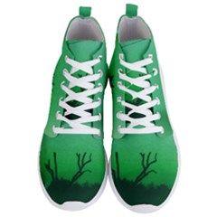 Creepy Green Scene Men s Lightweight High Top Sneakers by okhismakingart