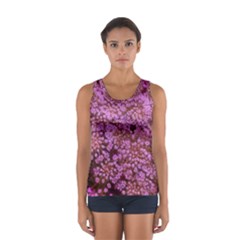 Pink Queen Anne s Lace Landscape Sport Tank Top 