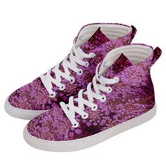 Pink Queen Anne s Lace Landscape Women s Hi-top Skate Sneakers by okhismakingart