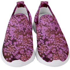 Pink Queen Anne s Lace Landscape Kids  Slip On Sneakers by okhismakingart